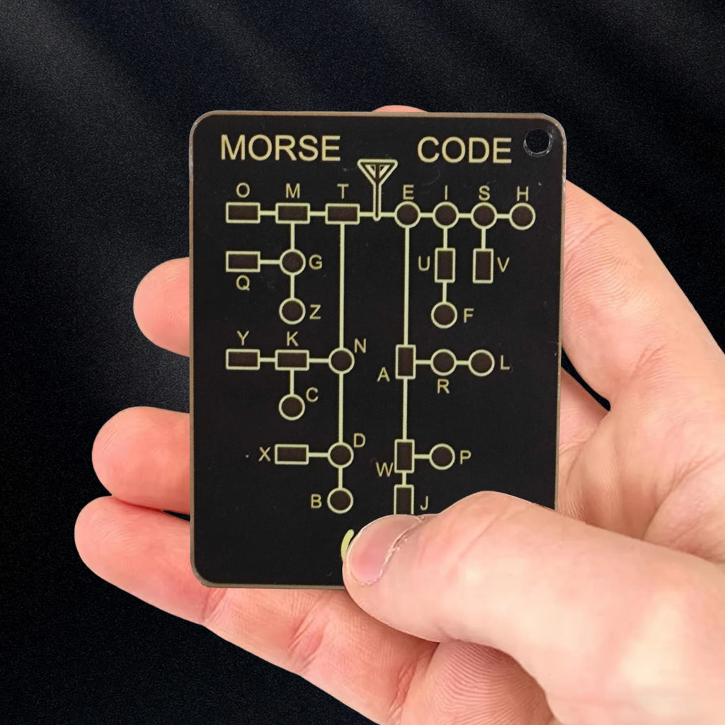 LED Morse Code Trainer Card Pocket-Sized Portable Encryption Practice Device Lightweight Morse Code Practice Trainer for Adult Zpaxo