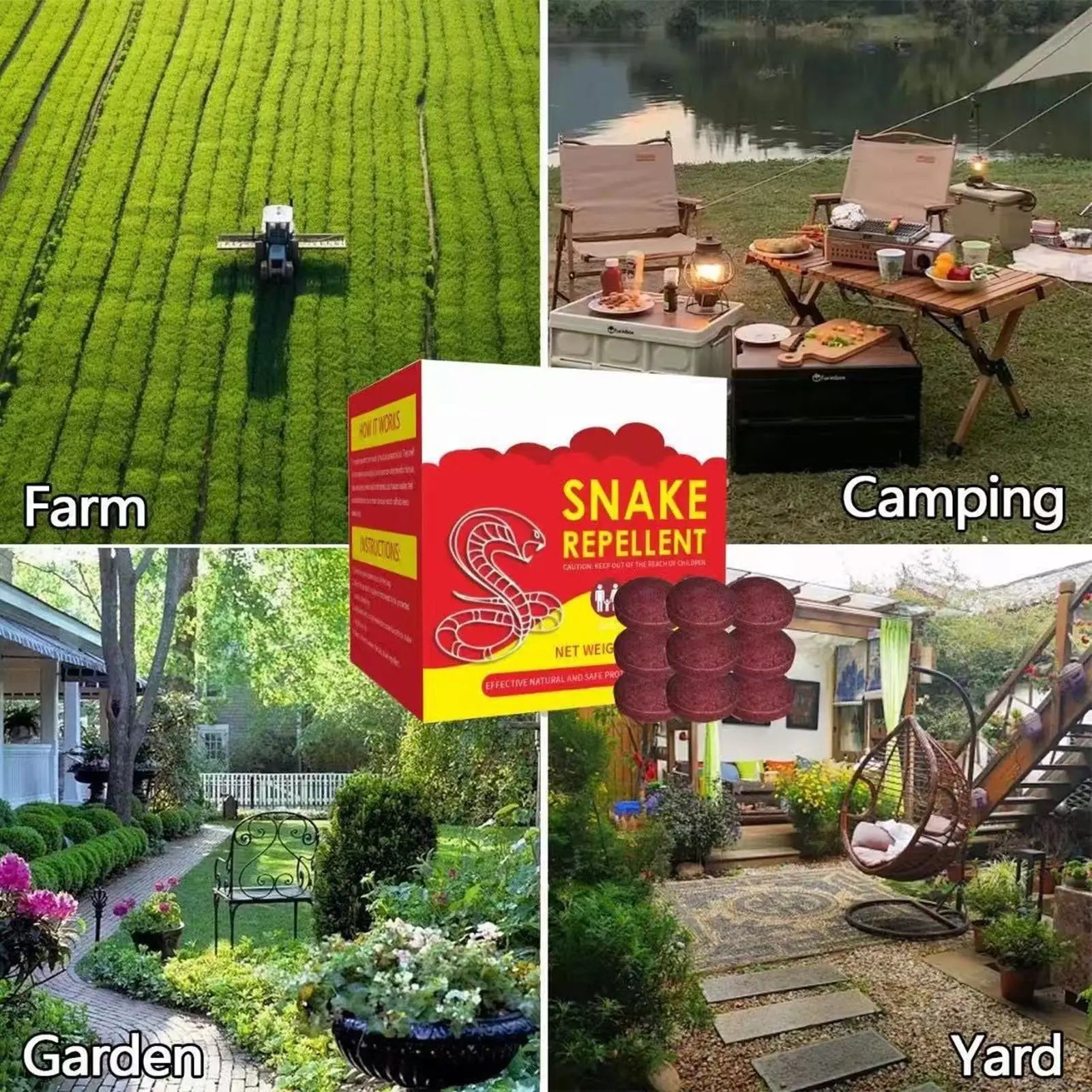 Snake Out Tablets For Outdoors Powerful Long-Lasting Rainproof 12 Piece Yard Get Rid Of Snake Pill For Indoor Outdoor Yard Zpaxo