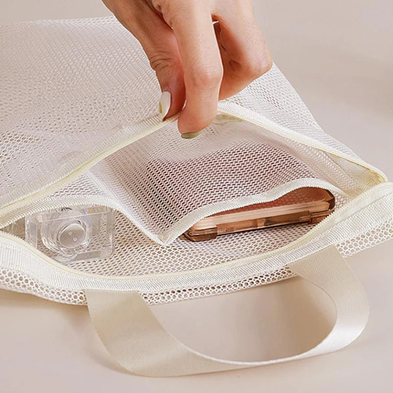 Mesh Makeup Toiletry Storage Bags Handbags Portable Travel Washing Zpaxo