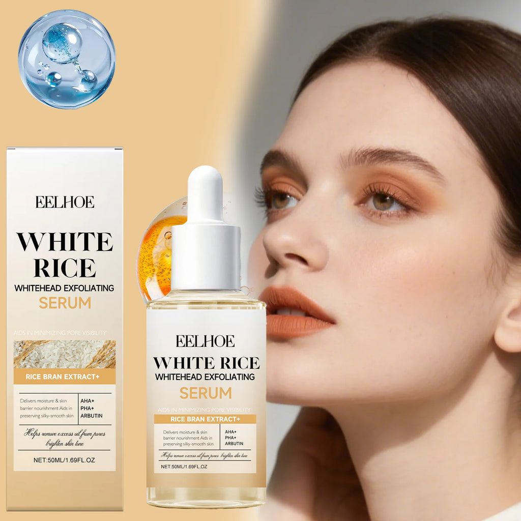 Rice Exfoliating Serum Gentle Facial Body Polish for Smooth Skin Natural Brightening Essence Lightweight Non-Comedogenic Formula Zpaxo