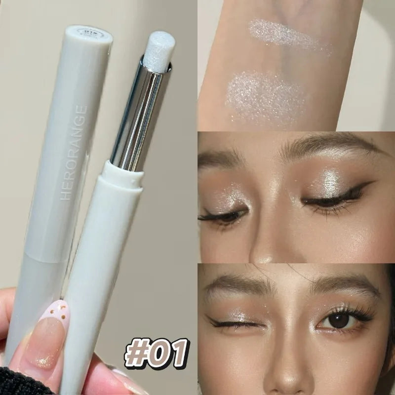 Punk Purple Glitter Eyeshadow Stick Pearlescent Highlight Shadow Stick Waterproof Lasting Shimmer Metallic Eyeshadow Makeup Zpaxo 01