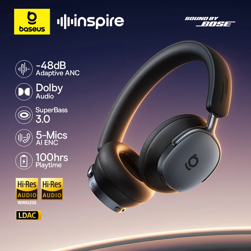 Baseus Inspire XH1 Sound Bose ANC Wireless Headphone Bluetooth 6 1