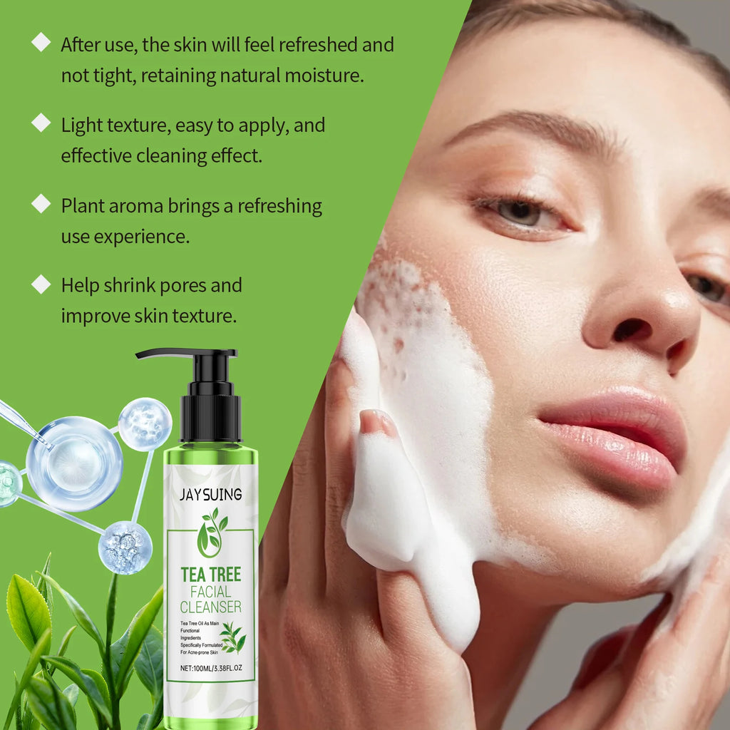 Tea Tree Cleansing Gel – Deep Clean, Exfoliate & Moisturize 100ml Facial Cleansing Gel Zpaxo