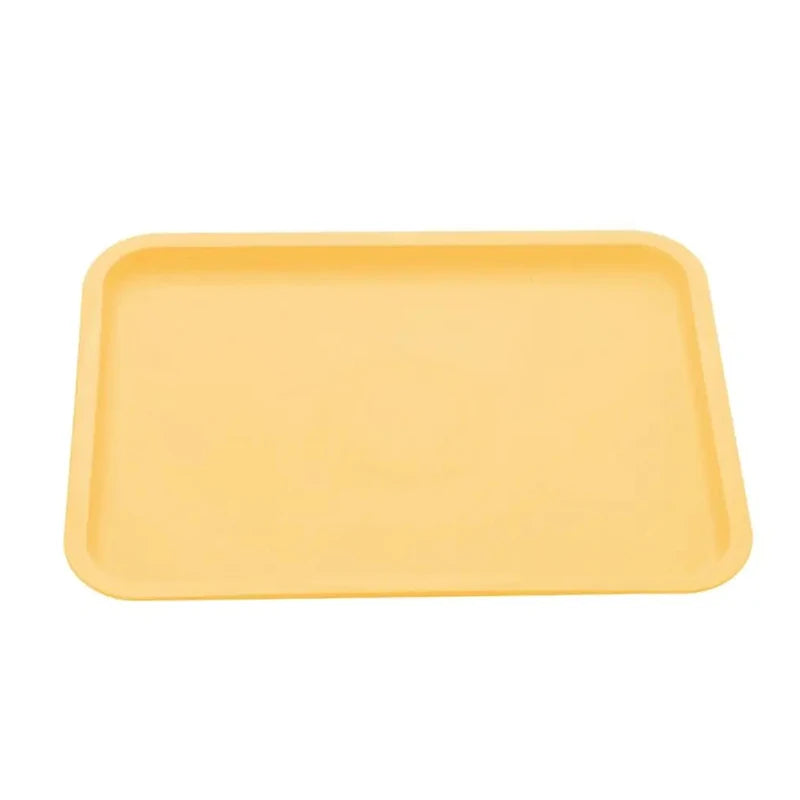 Household Kitchen Fruit Dessert Tray Rectangular Pallet Nordic Plastic Food Serving Tray Multiple Colors Storage Tray Zpaxo Yellow