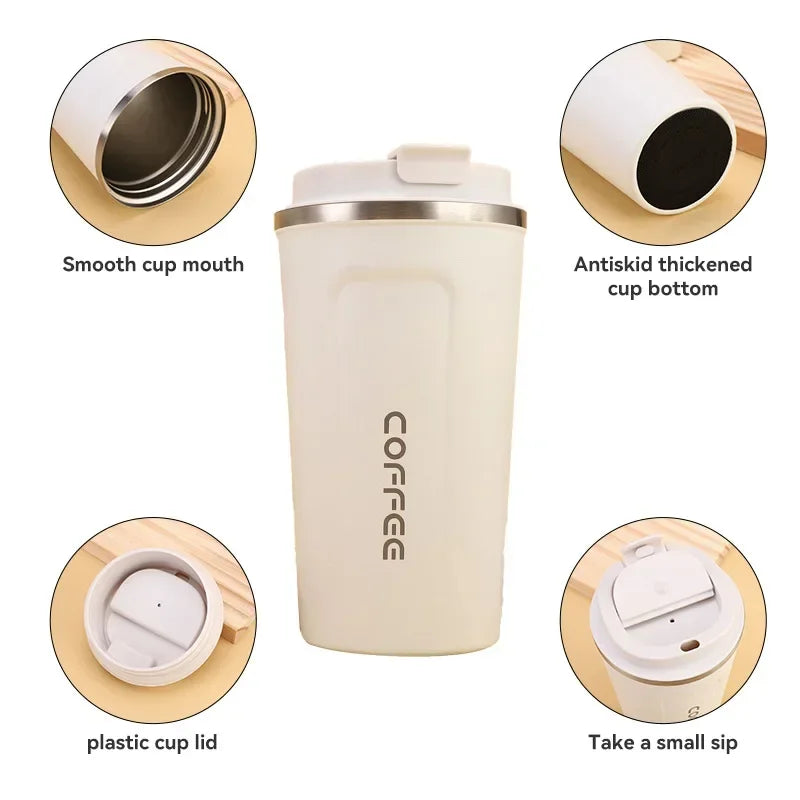 380 Thermal Mug Coffee Cup Stainless Steel Keeps Cold Heat Portable