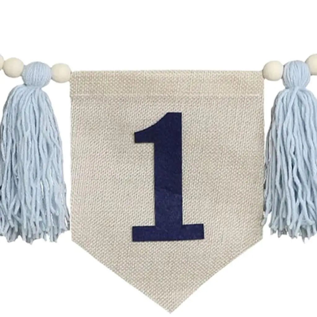 1ST Birthday High Chair Banner Birthday Baby Tassel Garland Photo Prop Boho Wood Zpaxo