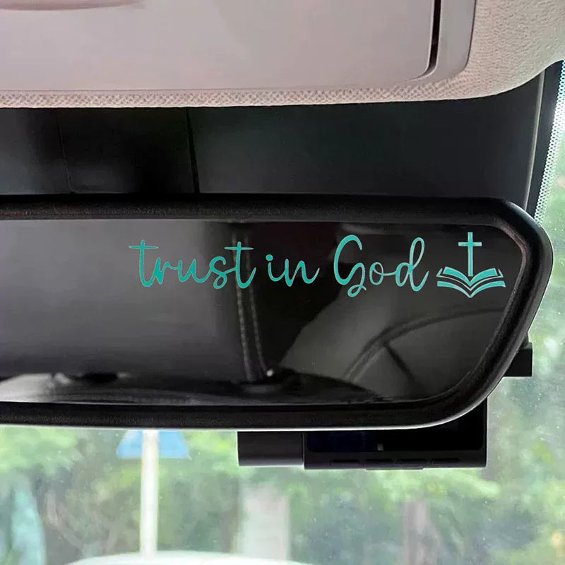 Trust in God Car Mirror Decal – Vinyl Faith Sticker for Women
