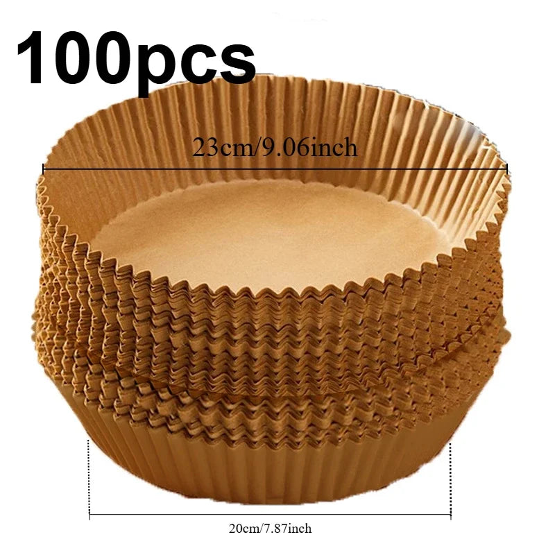 Air Fryer Paper Aerogrill Parchment Paper for Air Fryer Liner Airfryer Baking Cooking Paper Air Fryer Accessories Baking Tool Zpaxo Round-100pcs
