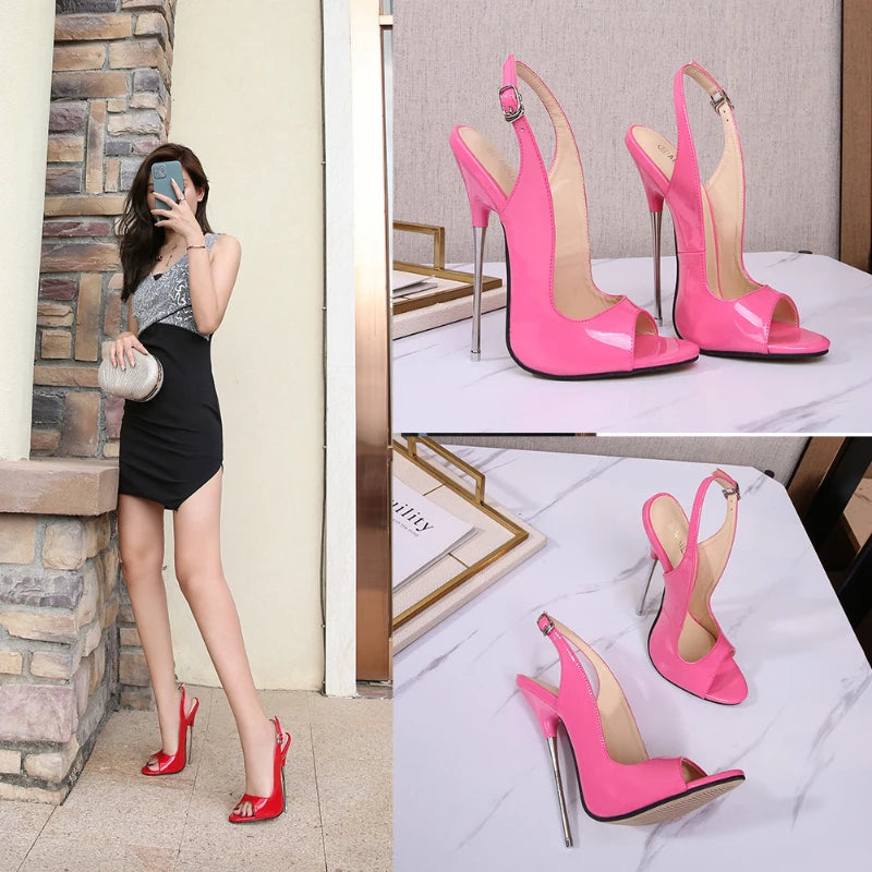European American Large-size Women's Shoes Fish Mouth Fine Heels Zpaxo