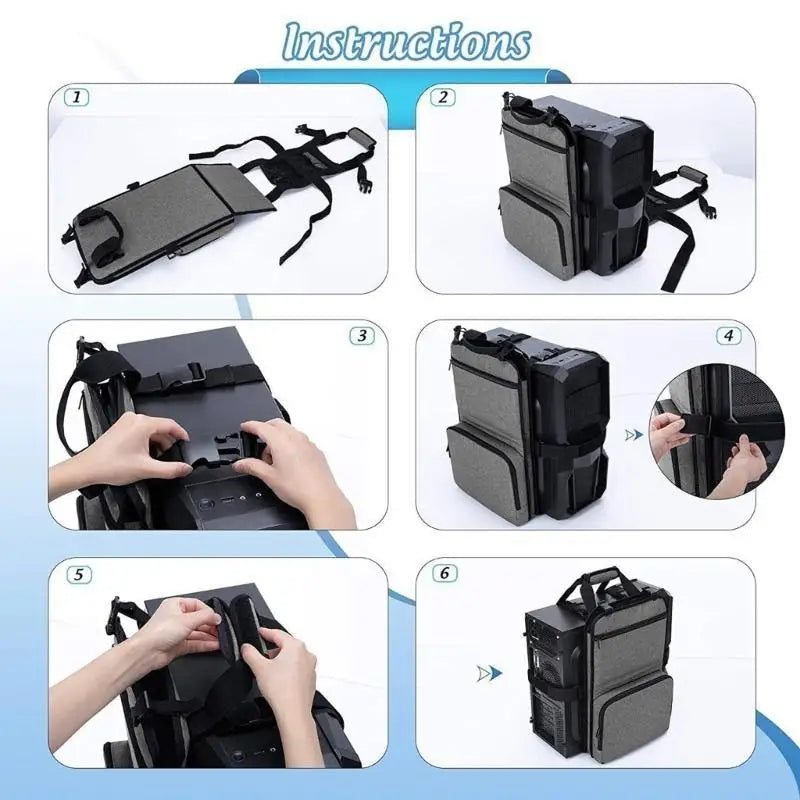 652F Desktop Carrying Case Multiple Storage Pocket Bag Keypad Cable Zpaxo