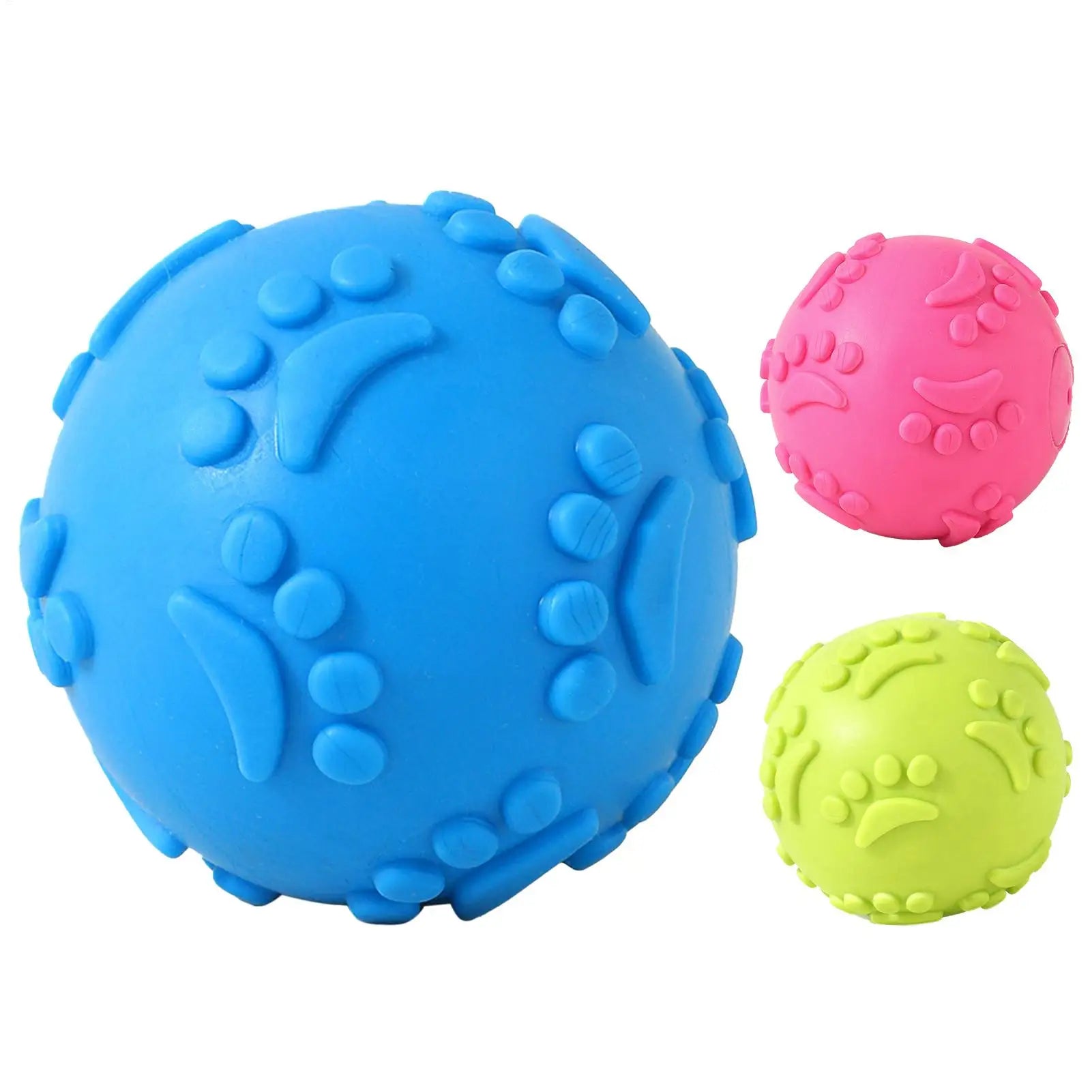 Indestructible Squeaky Dog Balls Latex Toy Ball Teething Chewing