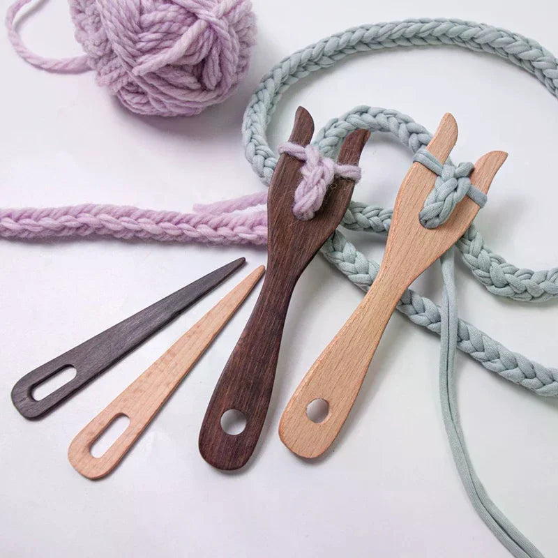Braider Lightweight Knitting Fork Eye Needle Wooden Cording Tool Zpaxo