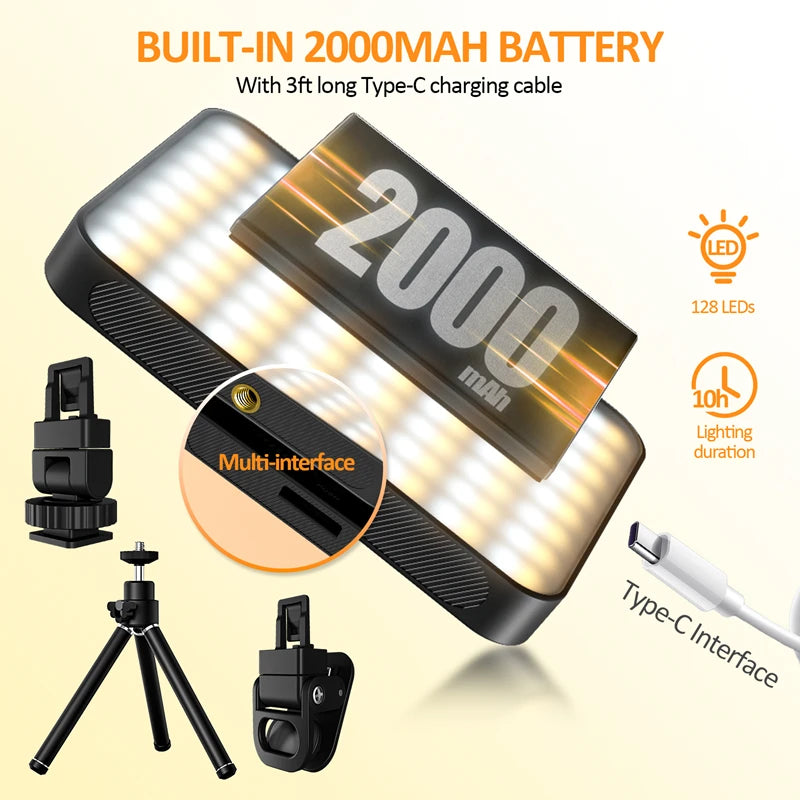 Mobile Light Focus Magnetic Absorption Fill Light Lamp Portable LED Light Video Shooting Light Round Ring Lamp Selfie Lighting Zpaxo