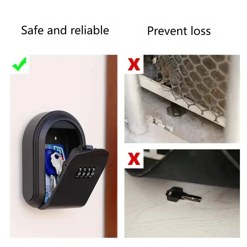 Wall Mount Key Lock Box 4 Digit Password Code Security No Home Office Zpaxo