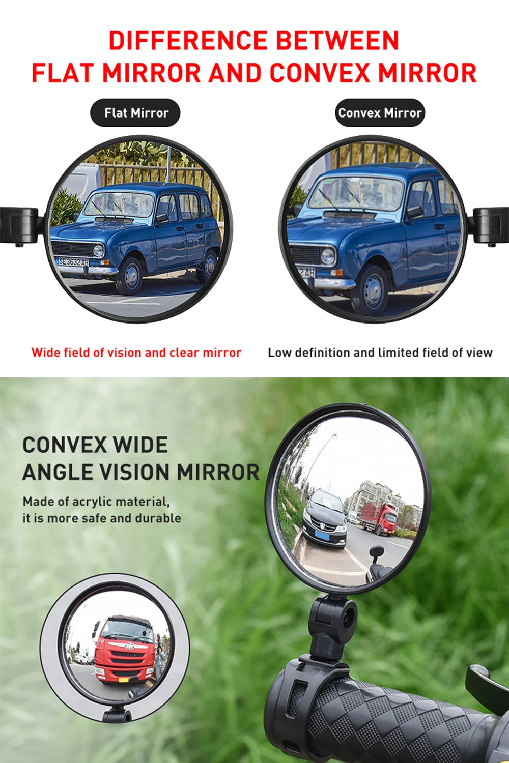 1PC Bicycle Rearview Mirror Electric Scooter Rear View Mirror For Xiaomi Scooter Back Mirror Rearview for Ninebot Bike Accessory Zpaxo
