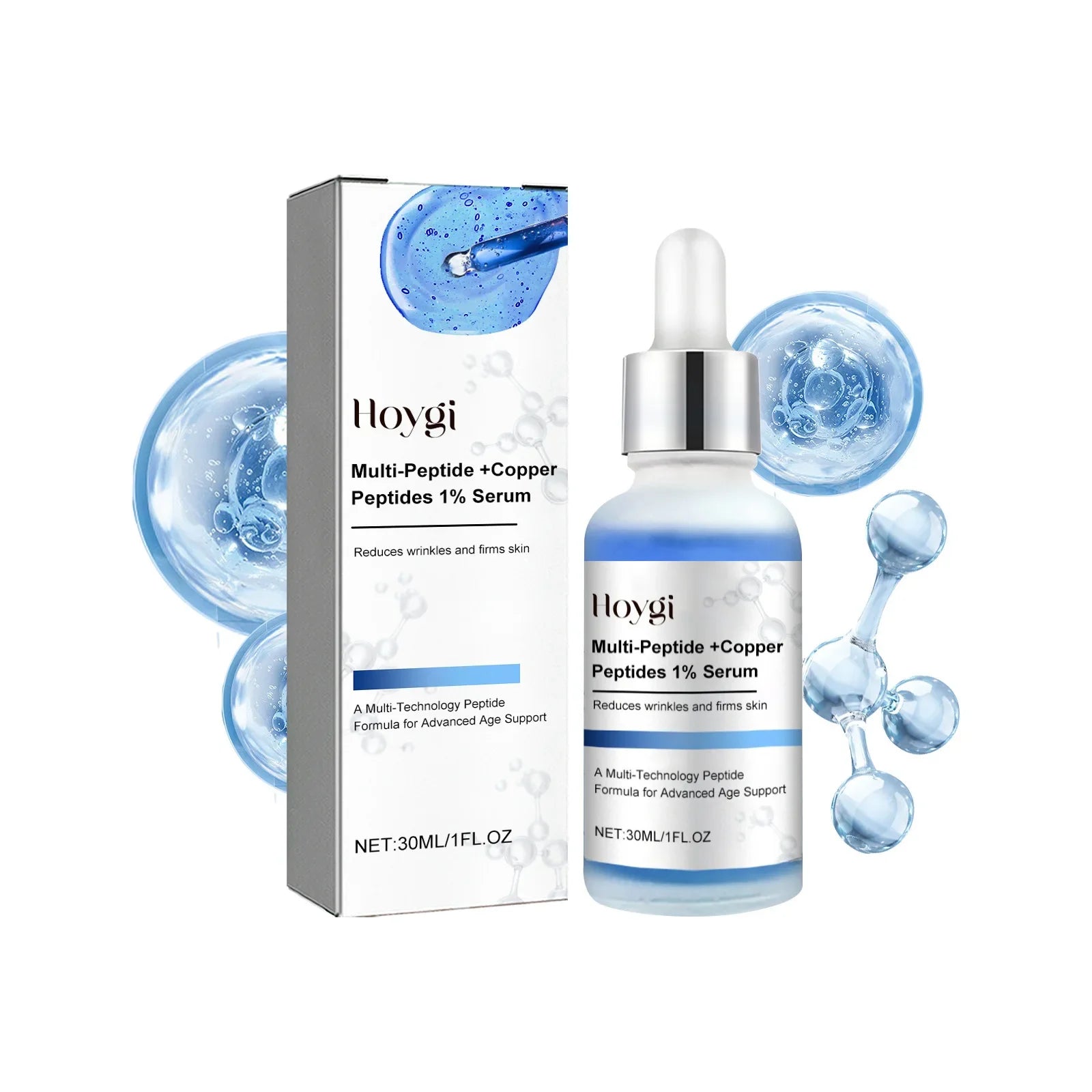 Hoygi Blue Copper Peptide Serum – Firm, Brighten & Smooth Face Serum Zpaxo 30ML Boxed