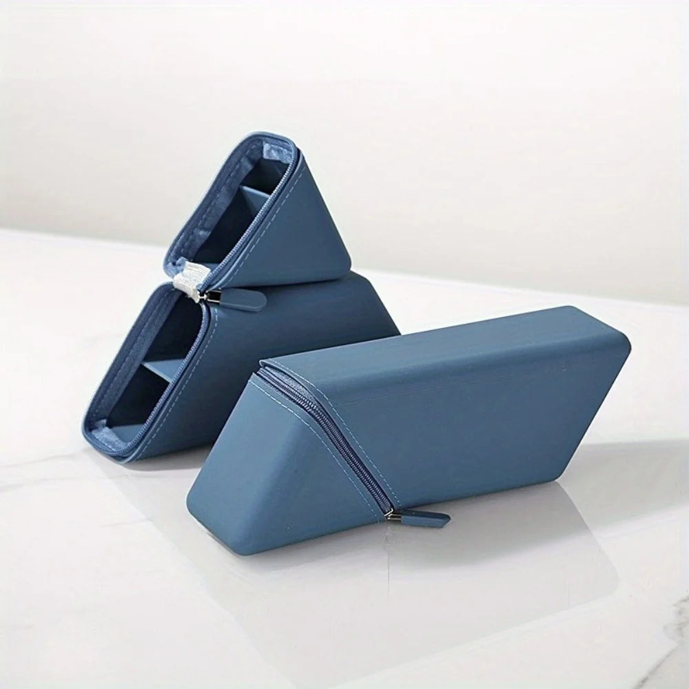 Stylish Silicone Pen Holder-Foldable Desktop Organizer for Office & Study,Multi-Purpose Stationery Cup,Perfect Gift for Students Zpaxo Blue