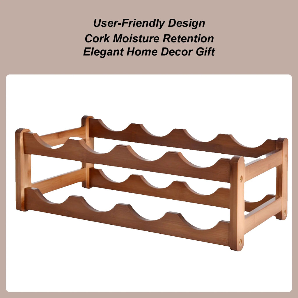 Wine Rack 8-Bottle 2-Tier Countertop Display Organizer Wine Rack Organizer for Friends Adults Men Women Enthusiasts Wedding Zpaxo