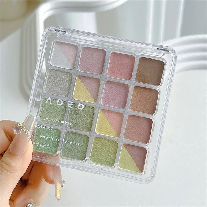 16Colors Matte Eyeshadow Palette Cute Pink Eye Make Up Palette Long Lasting Glitter Eye Shadows Korean Beauty Palette Makeup Zpaxo