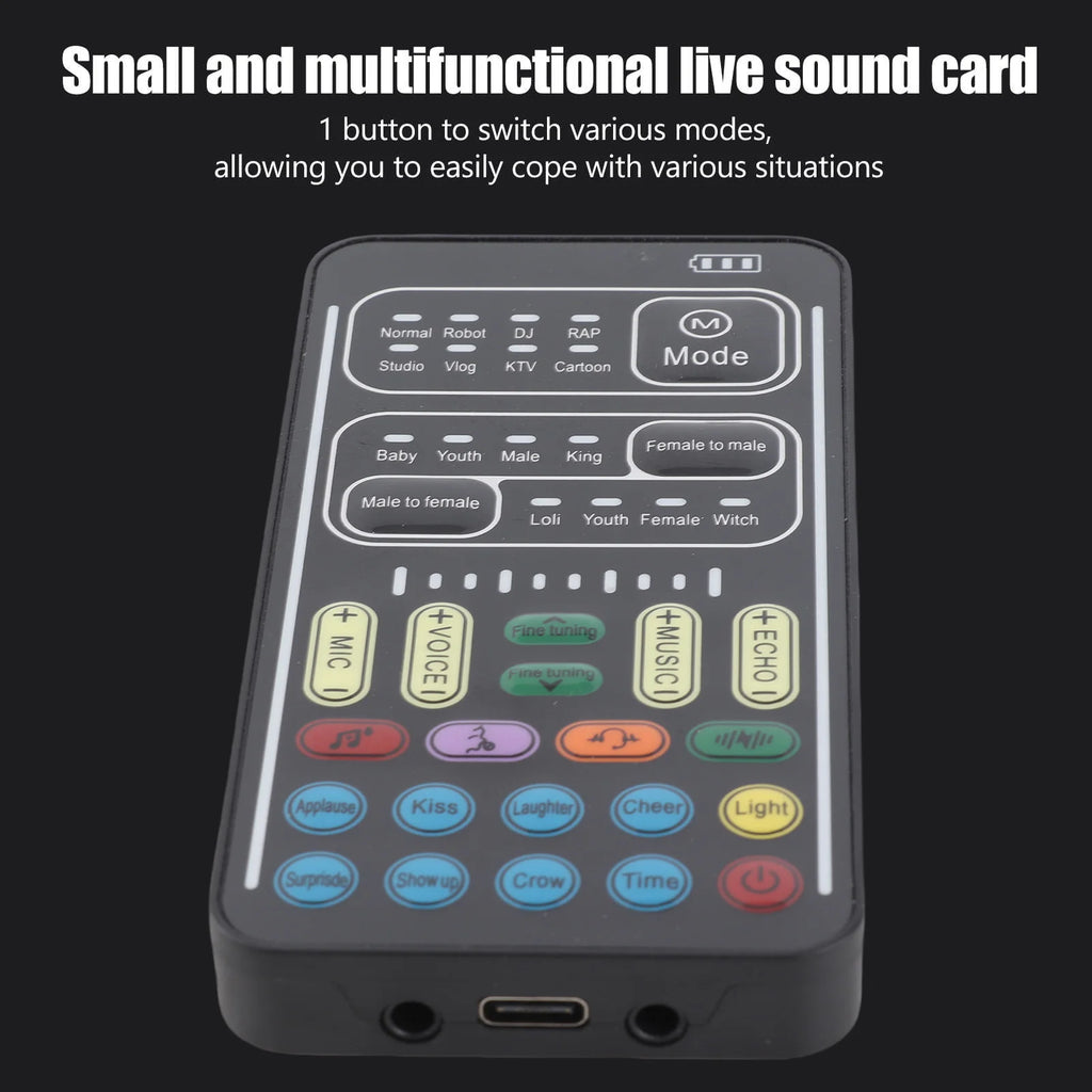 I9 Voice Changer Multifunction Portable Recording Mini Sound Card
