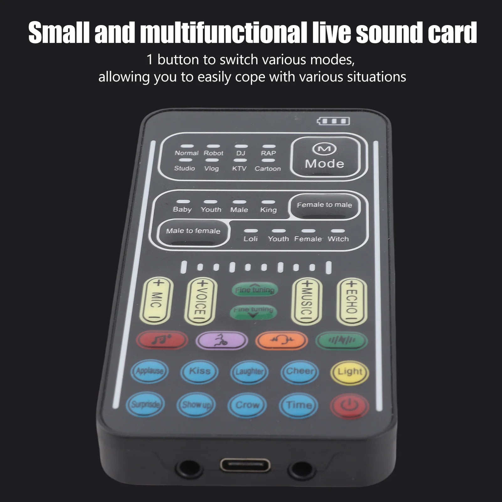 I9 Voice Changer Multifunction Portable Recording Mini Sound Card