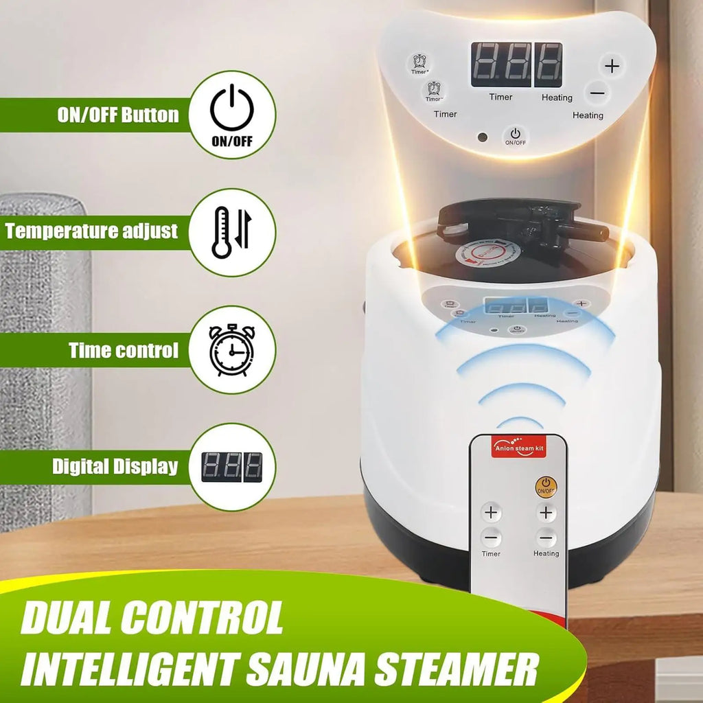 3L Portable Sauna Steam Generator – Home Spa & Remote Sauna Steam Generator Zpaxo Black and white