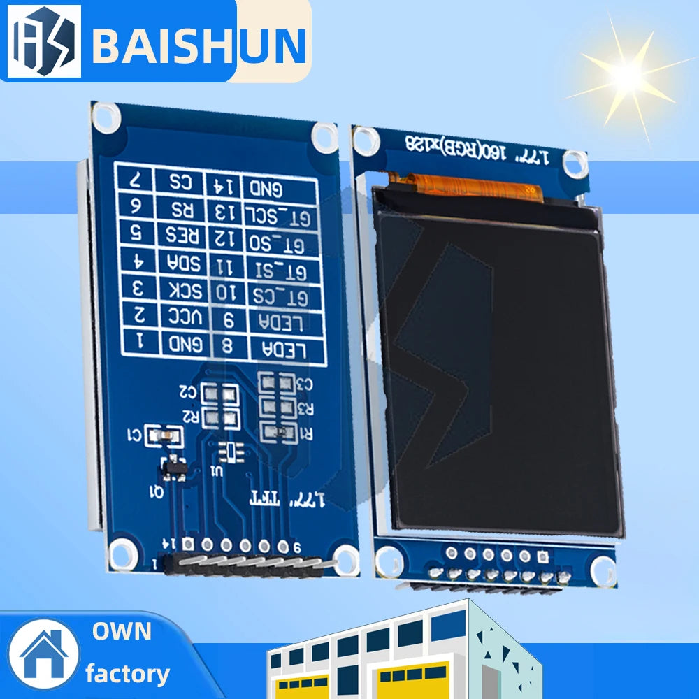 1 77-inch ST7735S TFT LCD Display Module 128x160 Resolution SPI Zpaxo