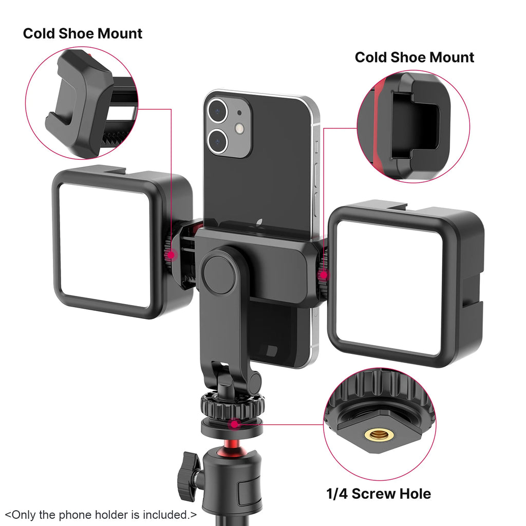 Multi-functional Phone Holder Clamp Tripod Mount 360 Rotatable Dual