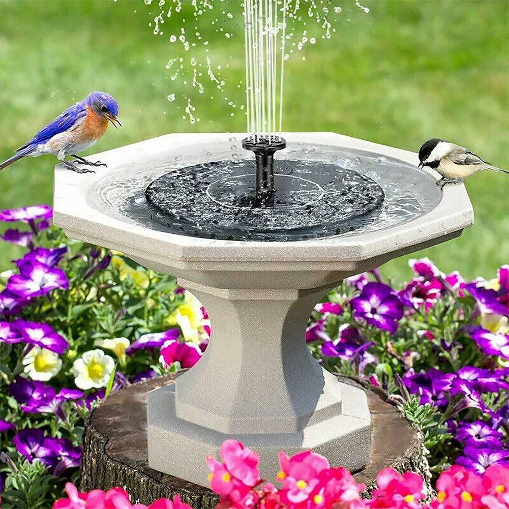 1W Free Standing Floating Birdbath Water Pumps with 6 Nozzles Solar Floating Water Fountain Pump for Garden Ponds Pool Fish Tank Zpaxo