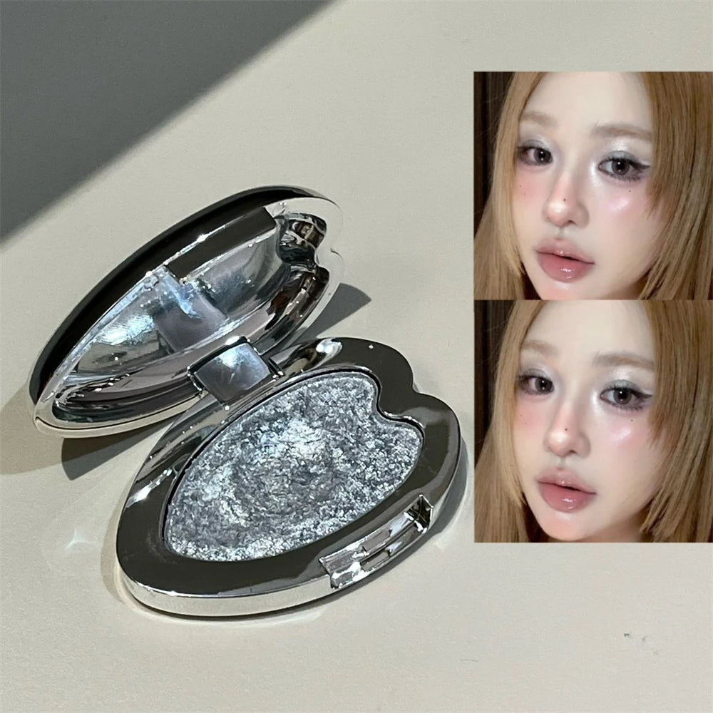 Smoked Punk Green Pearl Eyeshadow Diamond Metallic Brighten Mashed Potato Glitter Highlighter Plate Makeup Sparkling Chameleon Zpaxo