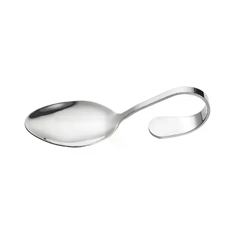 Stainless Steel Service Tableware Curved Handle Spoon Hotel Golden Zpaxo