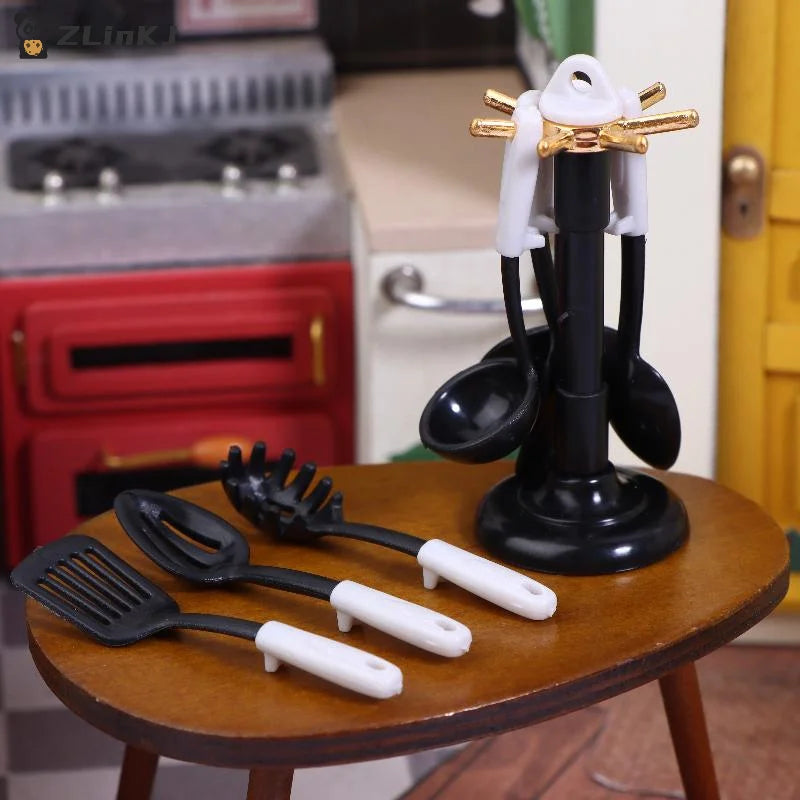▶1Set Mini Kitchenware Models For Dollhouses, Mini Spatula Utensils Models, Shooting Scene Props Zpaxo