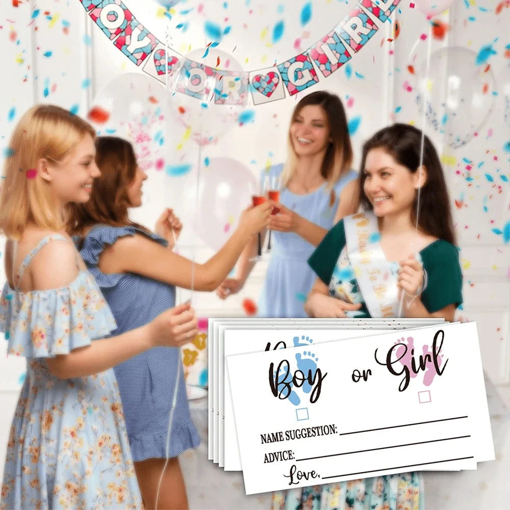 10/20/50/100Pcs Gender Reveal Party Voting Cards Boy or Girl Vote Gender Reveal Game Cards Baby Shower Party Supplies Blue Pink Zpaxo