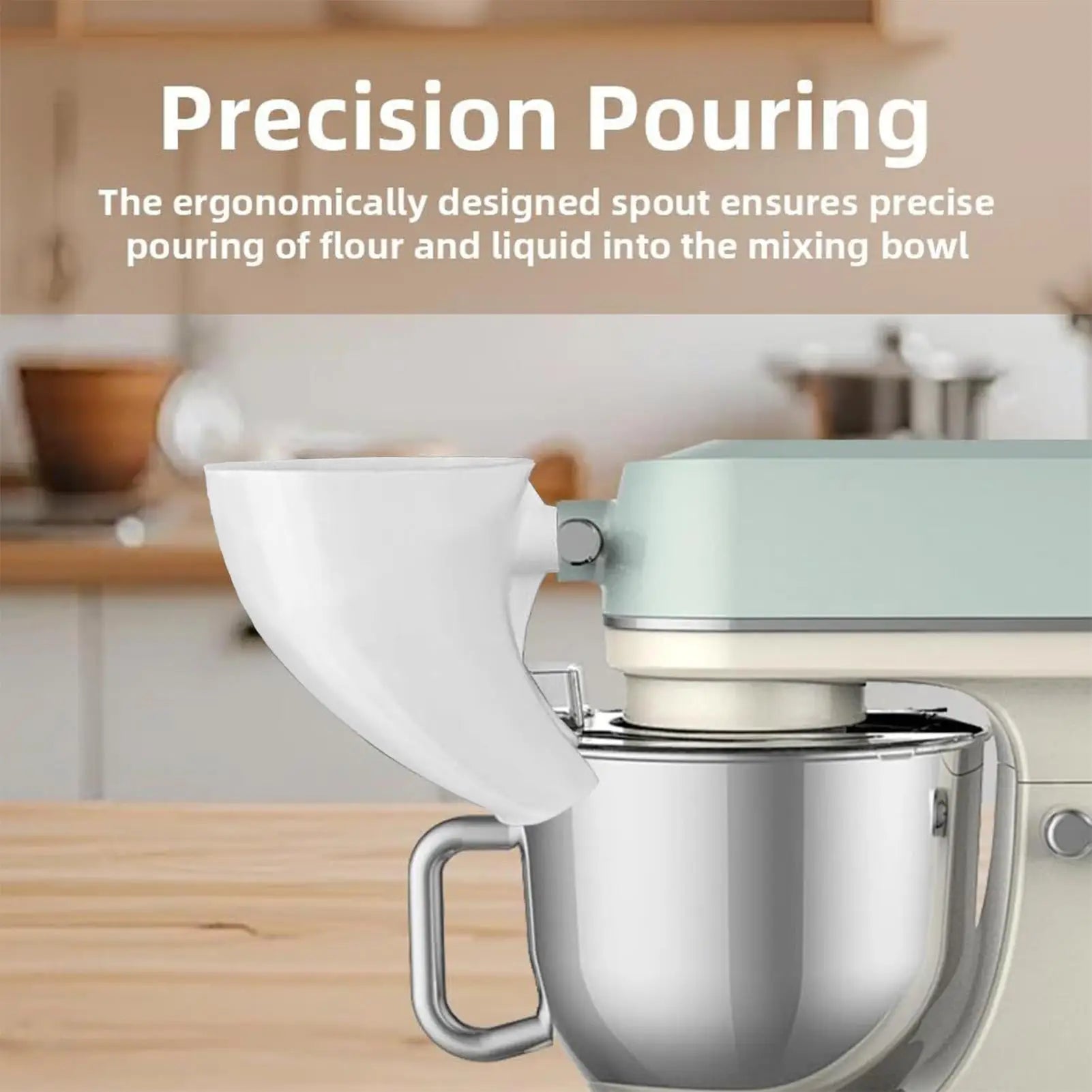 Flour Funnel Food Mixers Accessories Spillproof Flour Funnel for Baking Cooking Home Dining Room Restaurant Kitchen Zpaxo