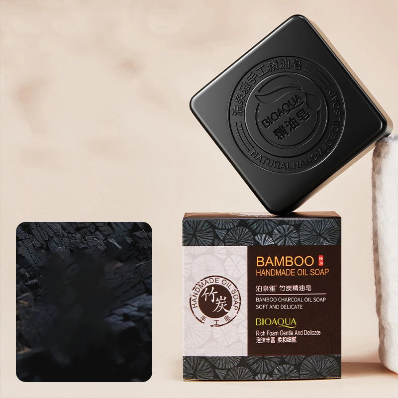 Bamboo Charcoal Handmade Soap – Deep Cleanse & Oil Control Charcoal Cleansing Soap Zpaxo