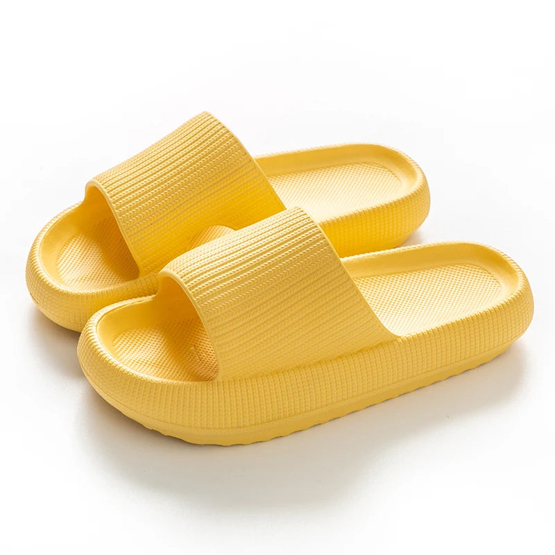 Women Thick Sole Home Slippers Heel Ladies Platform Flat Shoes Zpaxo YELLOW 36-37
