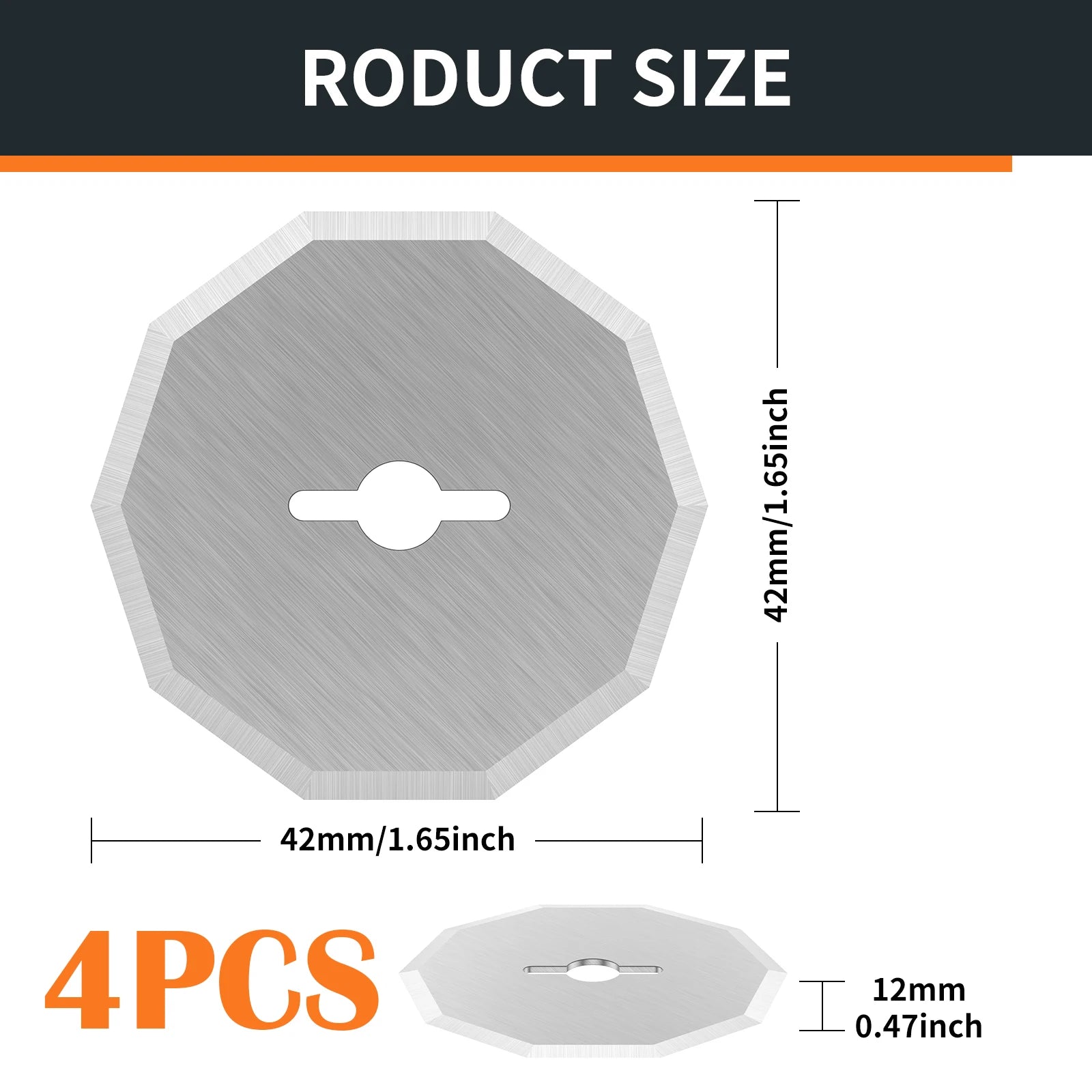 4Pcs Cordless Electric Scissors Blade for RC2600K/RC2601/RC2602 Tungsten Steel Rotary Blade Replacement Leather Carpet Sewing Zpaxo silver-4pcs
