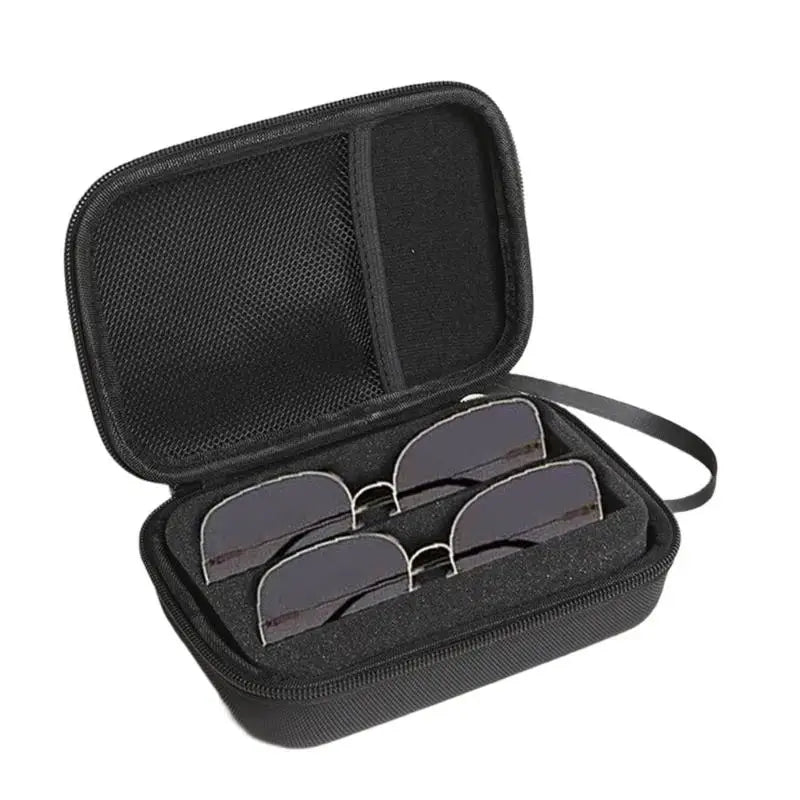 652F Double Slot Sunglass Stoarge Bag Straps Eyeglasses Carrying Case Zpaxo