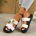 Women Slippers 2026 Fashion Open Toe Flats Luxury Designer Casual Women Sandals Daily Outdoor Comfort Open Toe Flip Flops Zpaxo 41 WHITE