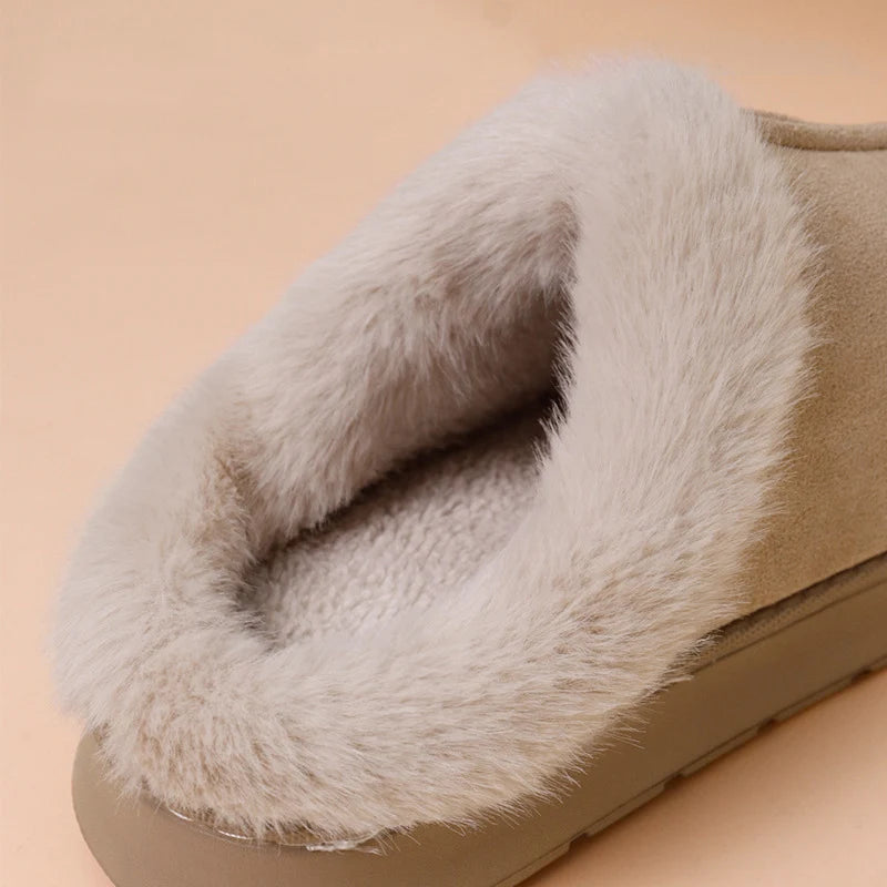 Warm Fashion Fluffy Slippers Women Winter Indoor Outdoor EVA Thick