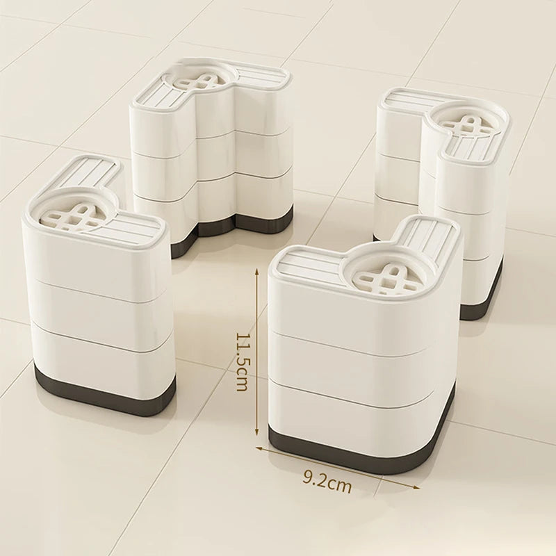 4Pcs Anti Vibration Pads Slipstop Silent Universal Washing Machine Refrigerator Support Dampers Washer Dryer Stand Zpaxo White 3 layer