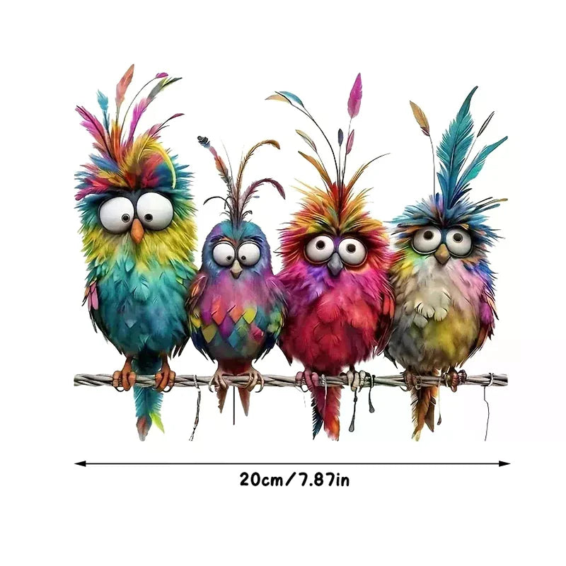 For Windows Glass Wall Mirror Festival Home Decoration Decals Funny Bird Creative Glass Window Decorative Stickers Zpaxo
