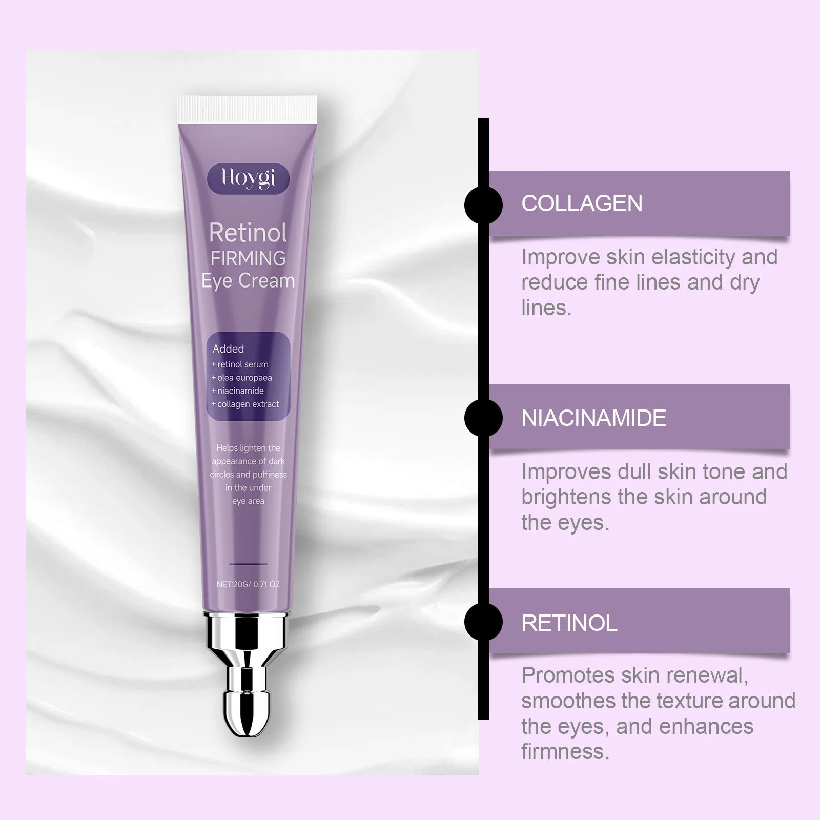 Hoygi Retinol Eye Cream – Dark Circles & Firming, 20g Retinol Eye Cream Zpaxo