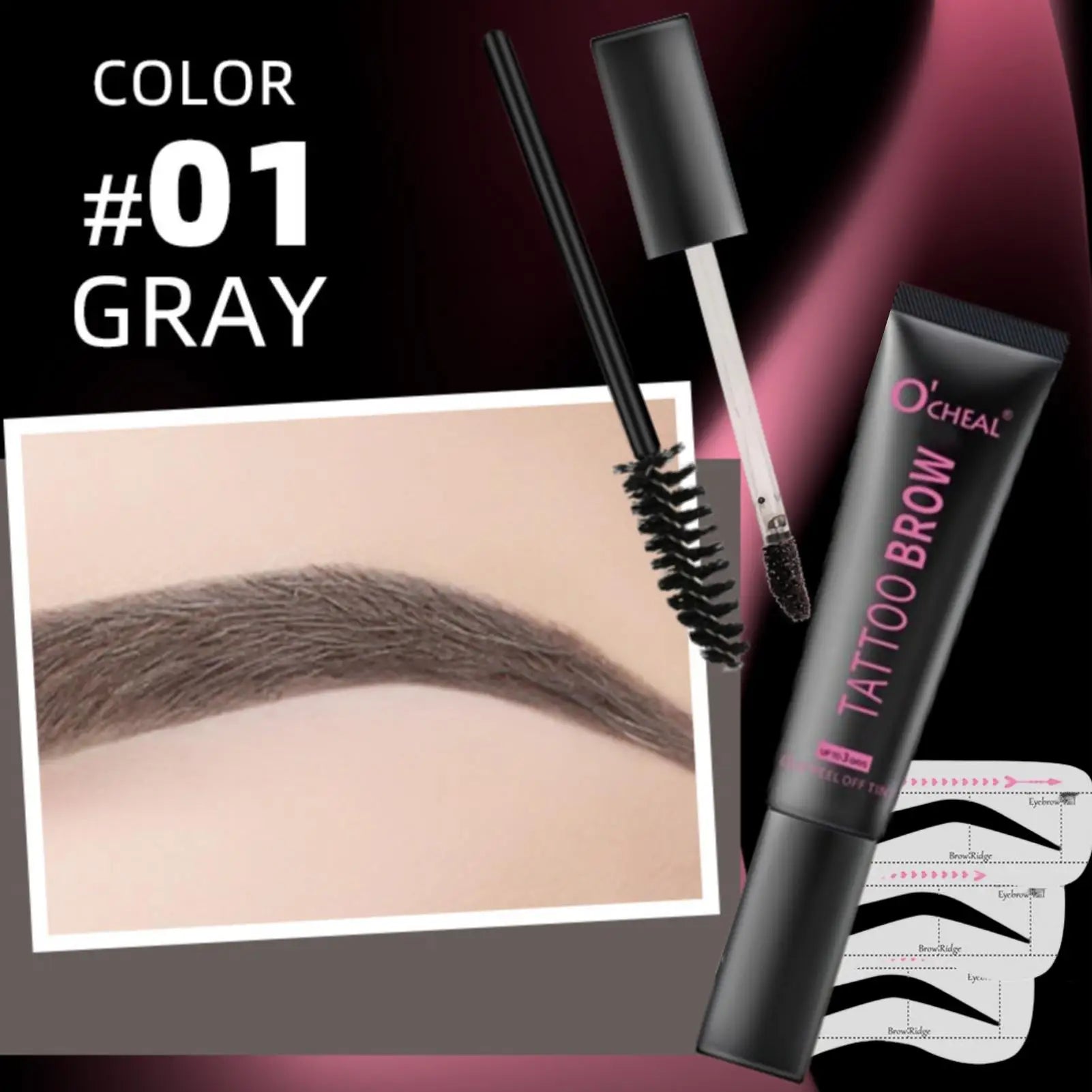 1PC Dye Eyebrow Gel, Semi-Permanent Long Lasting Brown Eyebrow Tattoo Tint Sweatproof Film Forming Tearing Off Eyebrow Cream Zpaxo 01
