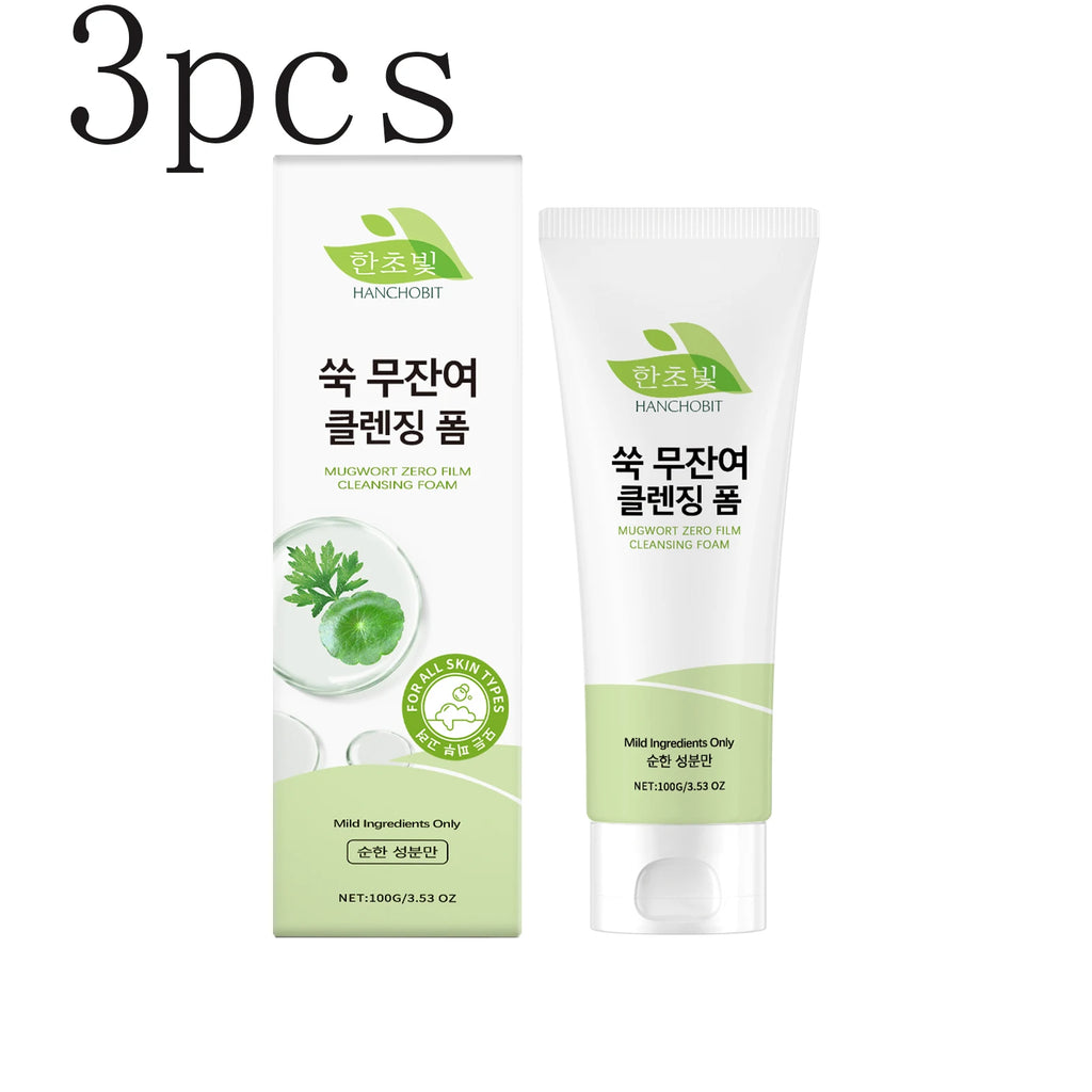 Mugwort Facial Cleanser – Gentle Deep Cleansing Lotion 100g Facial Cleanser Zpaxo 100gx3pcs