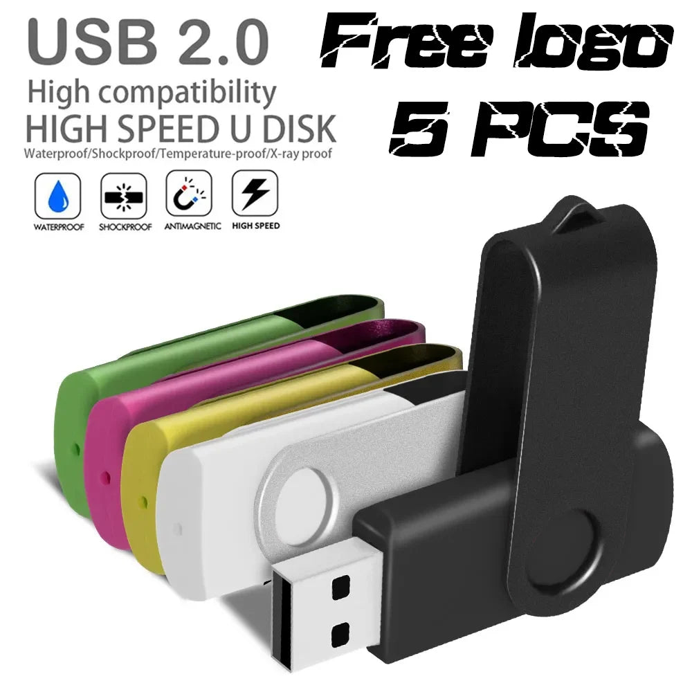 Zsuit 5Pcs/Lot USB 2.0 Flash Drive 4GB 8GB Pendrive 16G 32GB Flash Memory Stick 64GB Hight Speed Pen Drives Storage key Usb Zpaxo
