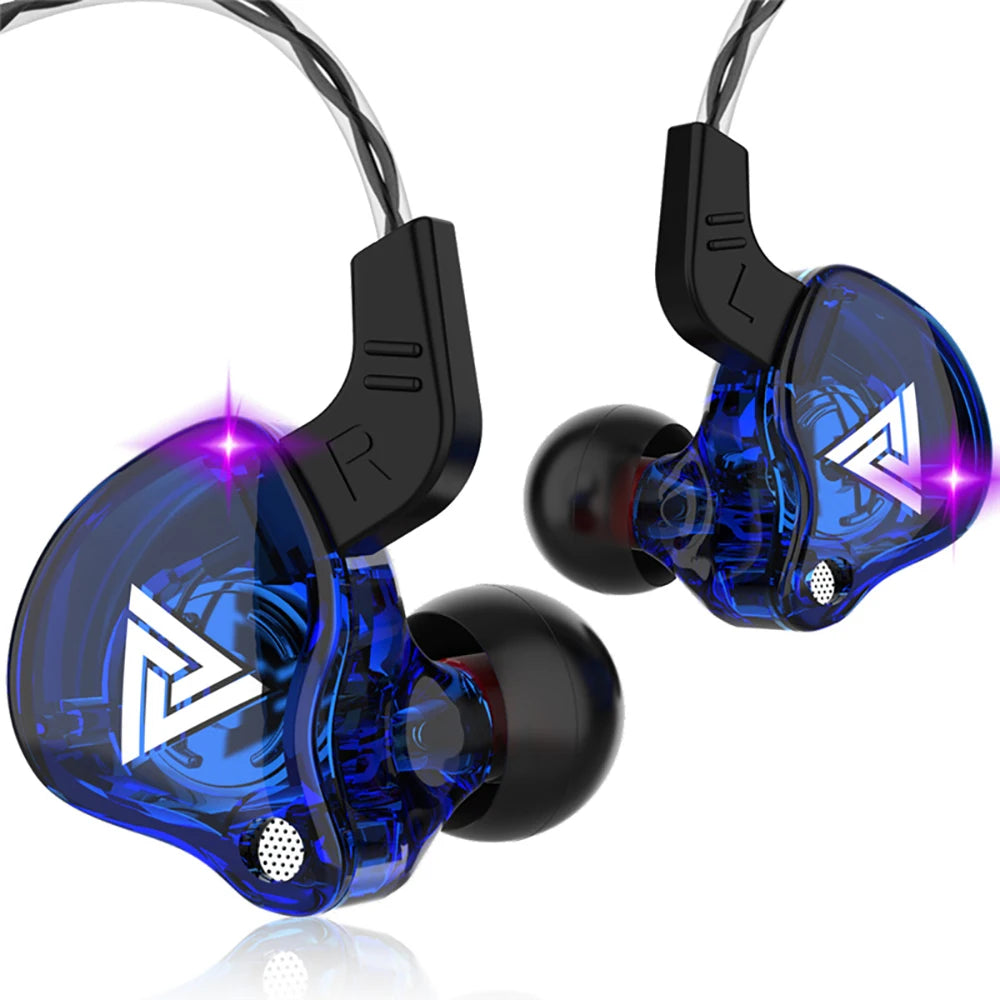 Maerknon AK6 HiFi Wired Earphones – Copper Driver Bass Earbuds Wired In-Ear Earphones Zpaxo Blue