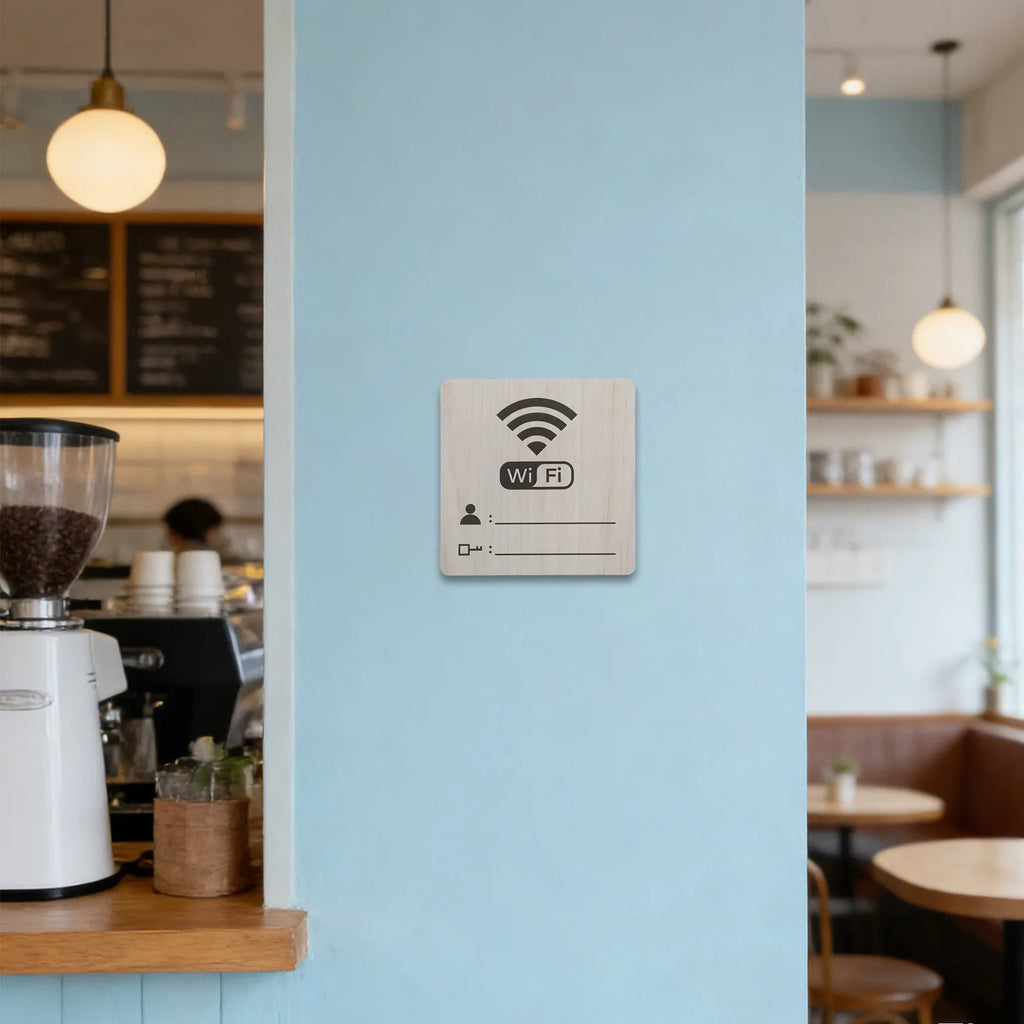 Blank Wooden Wifi Password Signs Rustic Reusable Pattern Board Sign