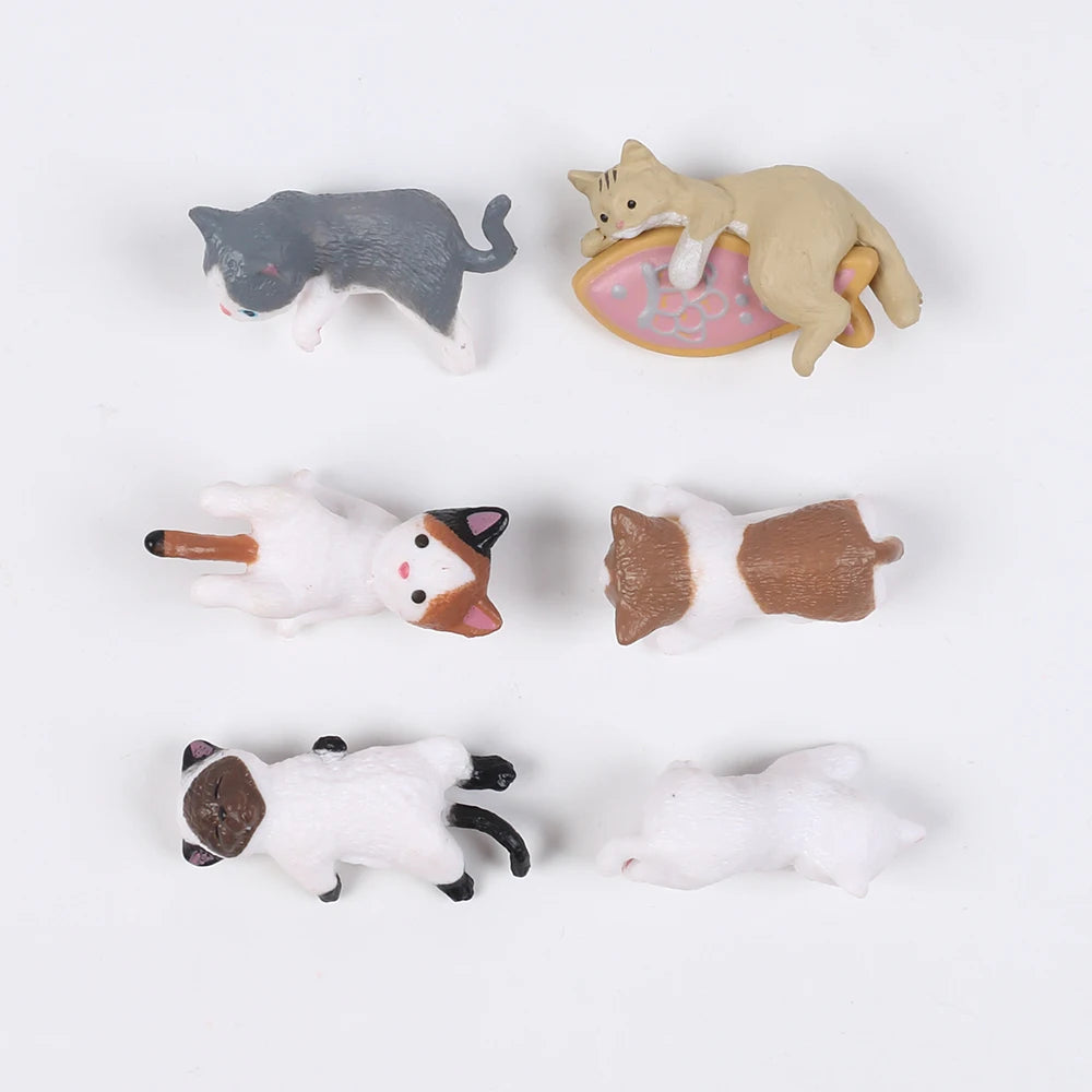 Cat Figurines Cartoon Animal Cat Miniature Ornaments Funny Micro Landscape Home Car Decoration Zpaxo