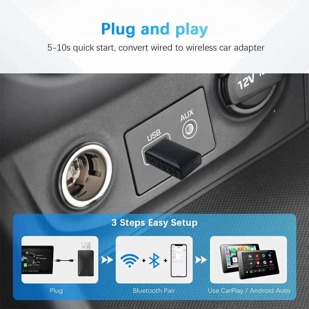 1 Mini Box Wired Wireless Carplay Android Auto 5GHz WiFi5 Zpaxo